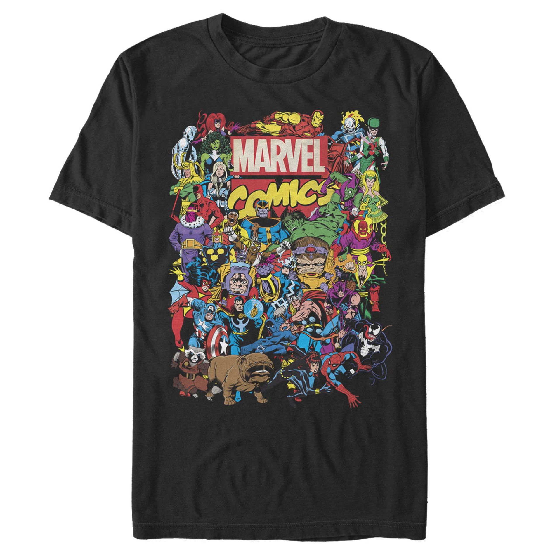 Men's Marvel Comic Heroes  T-Shirt - Black - X Large