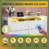 GALAXHERO 50.79'' White Wood 6-Drawer LED Dresser – Storage Organizer with Power Outlets (Fits 55'' TV) for Bedroom, Closet & Living Room - 2 of 4