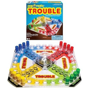 Winning Moves – Classic Trouble With Retro Artwork & Pop-O-Matic Popper, Indoor Interactive Fun Kids Ages 5+, Extra Wide Edition - 1 of 2