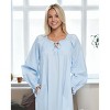 ADR Women's Cotton Nightgown, Long Sleeve Poet Nightshirt Ruffled Vintage Night Dress Gown - 4 of 4