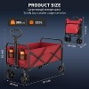 Collapsible Wagon Cart with 5" All-Terrain Wheels, 380LB Capacity Foldable Utility Cart with Drink Holders for Grocery, Beach, Camping, Sports - 2 of 4