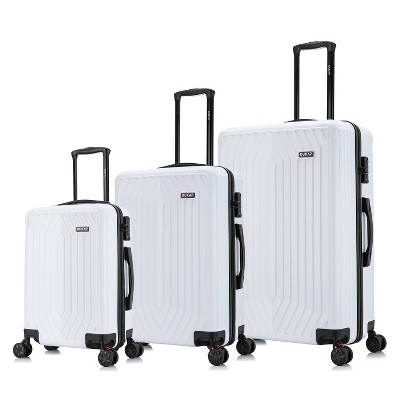 DUKAP STRATOS Lightweight 3pc Hardside Spinner Luggage Set - White
