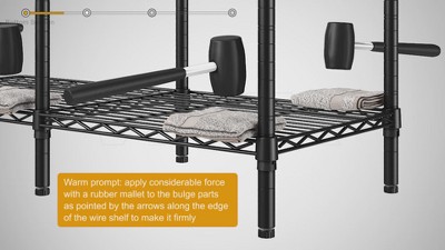 VIPEK V40 Plus Extra Large Black Iron Clothes Rack with Adjustable Shelves