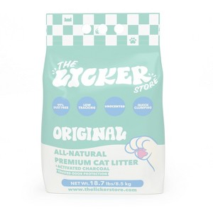 THE LICKER STORE Unscented Premium Clumping Bentonite Clay Cat Litter w/Activated Charcoal - 1 of 4