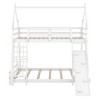 YOOCOZZ Twin over Queen House Bunk Bed with Climbing Nets and Climbing Ramp - 2 of 4