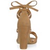 Allegra K Women's Open Toe Lace Up Strap High Block Heel Ankle Sandals - 3 of 4
