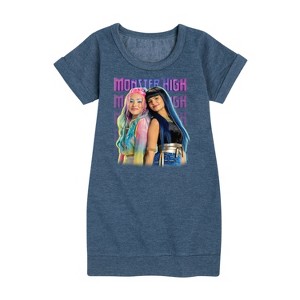 - Monster High - Cleo And Mermaid Graphic Short Sleeve Fleece Dress - 1 of 4