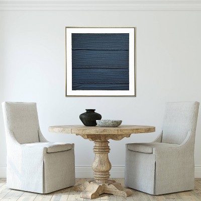 Midnight Waves 30" Square Blue and White Canvas Print