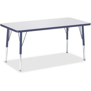 Jonti-Craft Berries Elementary Height Color Edge Rectangle Table (24 x 48) in Blue - 1 of 2