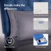 Kickoff 100% Bamboo Viscose Trimmed Pillowcases Only Standard, Cooling Breathable, Hidden Zipper, Bedding Pillow Covers (2 Pack, 20"x26" Coastal Blue) - 4 of 4