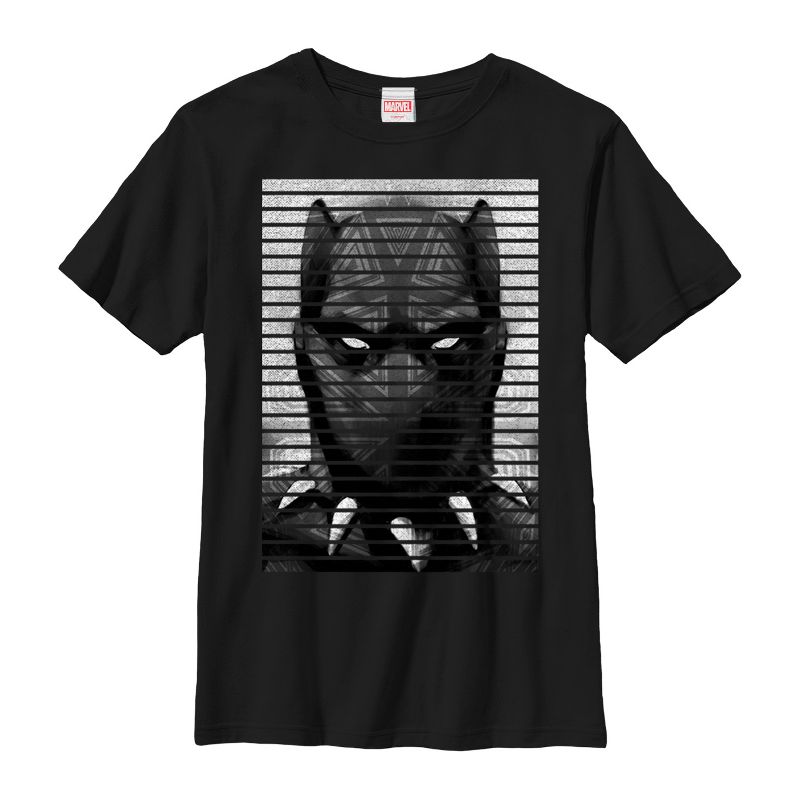 Boy's Marvel Black Panther Striped Profile T-Shirt, 1 of 6