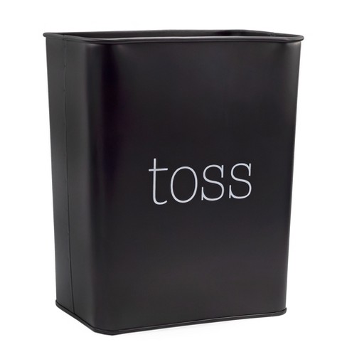 Auldhome Design Black Farmhouse Enamelware Wastebasket; Small Rustic ...