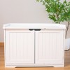30" Litter Box Shell Hidden Litter Box Furniture Cabinet Wooden Cat Litter Cabinet Indoor Cat Washroom Home Decorative - 2 of 4