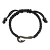 Chisel Stainless Steel Brushed Gun Metal IP-plated Fishing Hook Black Nylon Adjustable Bracelet - 3 of 4
