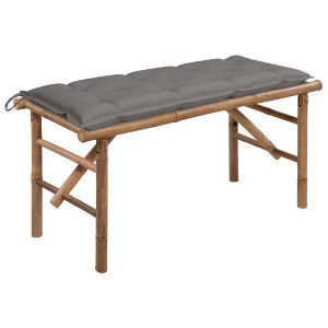 Garden Bench Bamboo Bamboo frame and polyester cushion 46.5 in - 1 of 4