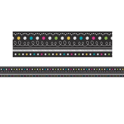 Teacher Created Resources Chalkboard Brights Straight Rolled Border Trim, 50 Feet (Pack of 6)