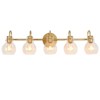 LNC Pursuit Gold Bathroom Vanity Light with Clear Glass, Modern, 2-Light, 3-Light, 4-Light, 5-Light - 3 of 4