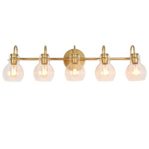 LNC 2-Lights Gold with Clear Glass Shade Modern/Contemporary Vanity  Lights,2 Light/ 3 Light/ 4 Light/ 5 Light - 1 of 4