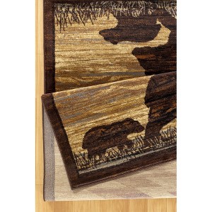 Chic Crate Southwest Lodge Area Rug with Wildlife & Mountain Design – Stain Resistant, Durable 0.39" Pile, Made in Turkey - 1 of 2