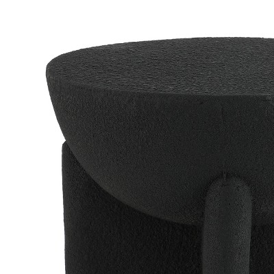 Brady 16.25" Black Matte Drum Outdoor Accent Table
