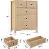 Dresser for Bedroom, 5 Drawer Dresser with Deep Drawers & Metal Knobs, Wooden Double Chests of Drawers for Kids Bedroom, Entryway, Hallway - 2 of 4