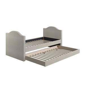 Twin Maddie Linen Upholstered Daybed with Trundle Ivory - Eco Dream - 1 of 4