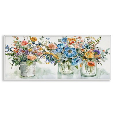 Stupell Industries French Cottage Flower Jars, 30" x 13"