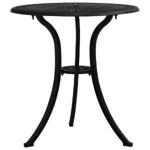 vidaXL Patio Table Black 24.4"x24.4"x25.6" Cast Aluminum - 1 of 4