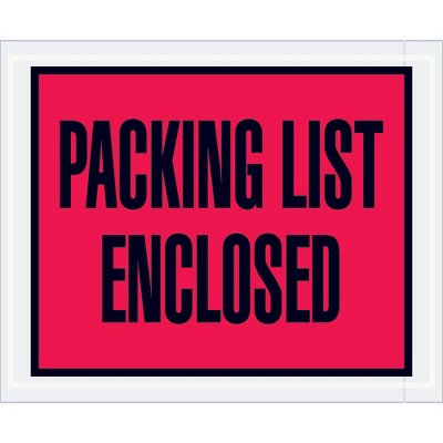Box Partners "Packing List Enclosed" Envelopes 4 1/2" x 5 1/2" Red 1000/Case PL402