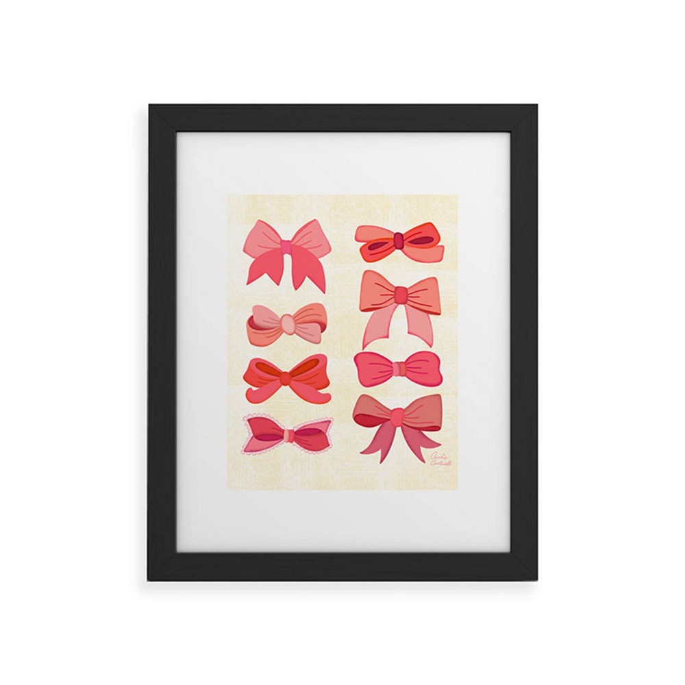 Photos - Other Decoration Deny Designs 8"x10" Carrie Cantwell Vintage Pink Bows Black Framed Art Print
