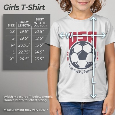 LOST GODS Girls Lost Gods USA Soccer Ball 2026 T Shirt - White - Large — фото 5
