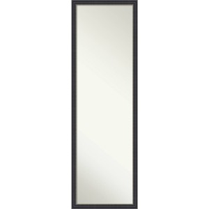 16"x50" Non-Beveled Stylish Wood on The Door Mirror Black - Amanti Art - 1 of 4