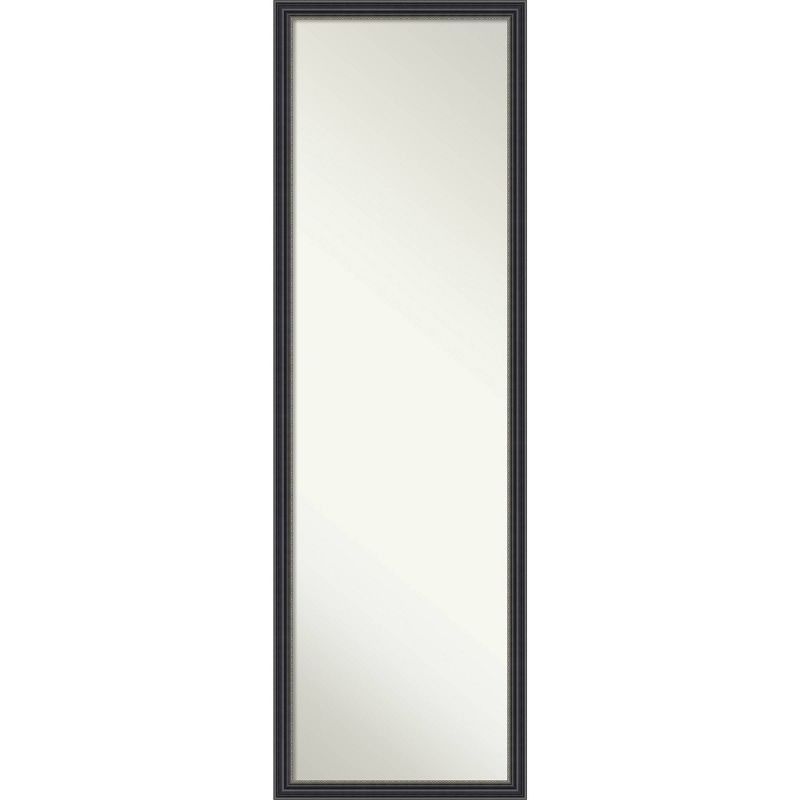 16&#34;x50&#34; Non-Beveled Stylish Wood on The Door Mirror Black - Amanti Art, 1 of 10