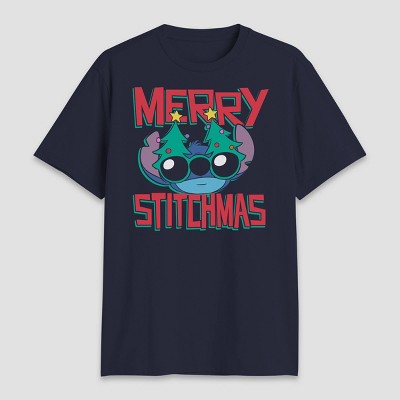 Men's Merry Stitchmas Short Sleeve Crewneck Jersey - Navy Blue M