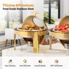 ROVSUN 6 QT Round Chafing Dish Buffet Set, Roll Top NSF Stainless Steel Buffet Warmer Chafers Set with Thick Frame for Catering Party Weddings Dinner - 3 of 4