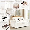 SEVOBAL Foldable Futon Sofa Bed Multi-Functional Pullout Sofa Bed Modern Sofa Velvet Pull-Out Bed Adjustable Back, Beige, 46.37"*37.36"*14.59" - 4 of 4