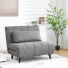 Costway Convertible Sofa Bed 3 Position Folding Sleeper Chair w/ Pillow Blue\Beige\Grey - 2 of 4