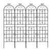 MAYEERTY 4 Pack Metal Garden Trellis 86.7 x 19.7 Inch Rustproof Climbing Plants Support Black Outdoor Flower - 4 of 4