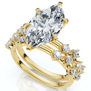 Pompeii3 Certified 3 1/2Ct Marquise Diamond Bridal Set 14k Gold or Platinum Lab Created - 1 of 4