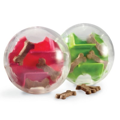 Green Transparent Interactive Dog Treat Puzzle Ball