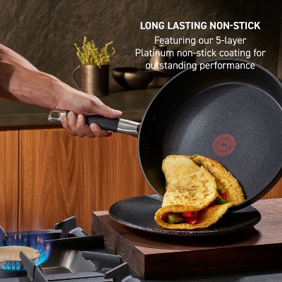 Black Aluminum Non-Stick Ceramic Coating Frypan Set, 8 and 10.5 inch