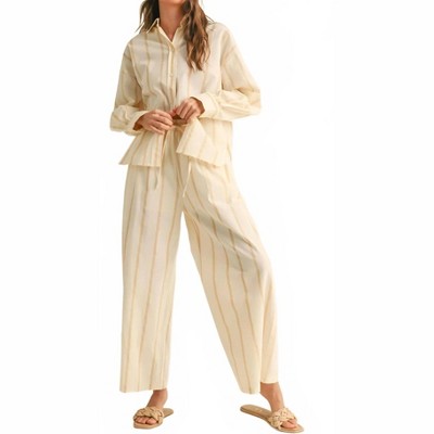 Women's Maya Striped Button Down Top - MIOU MUSE