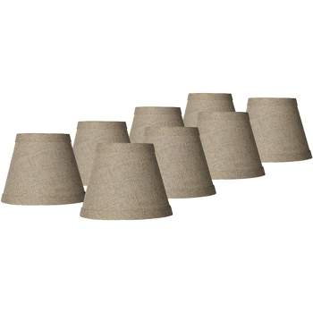 Springcrest Set of 8 Empire Lamp Shades Fine Burlap Natural Small 3" Top x 5" Bottom x 4" High Candelabra Clip-On Fitting
