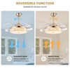 Ludomide 42" Crystal Ceiling Fan with Dimmable LED Lights, Retractable Fandelier with Remote Control, Gold Chandelier for Bedroom & Living Room - 4 of 4