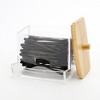 Unique Bargains Acrylic Bamboo Wood Cotton Swab Jar Clear Wood Color - 3 of 4