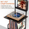 MOEPISY Record Player Stand with Vinyl Storage, Tall Record Player Table with Rack Turntable Stand - 3 of 4