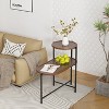 HDZNVF 2 Tier Oval End Tables Wooden Small Side Table for Living Room - 2 of 4