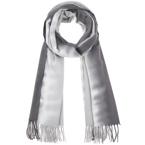 INSPIRE CHIC Women's Contrast Color Imitation Cashmere Ombre Fringe Soft Winter Warm Scarves 1Pc - 1 of 4