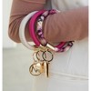 MKF Collection Jasmine 3 Piece Bangle Wristlet and Keychain Set by Mia K- Fuchsia Ivory - 3 of 4