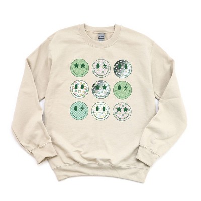 Simply Sage Market Women's Graphic Sweatshirt St. Patrick's Smiley Chart